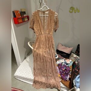 Sheer Lace Gown Dress Gorgeous M